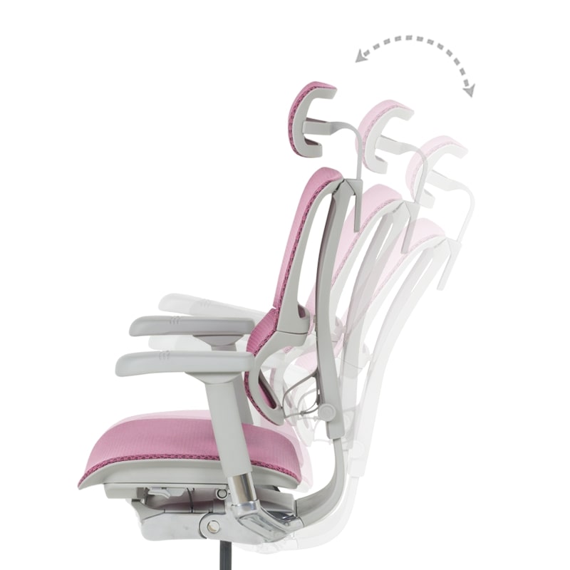 Ергономичен стол IOO Elite 2 сива рамка-розов